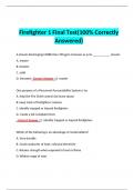 Firefighter 1 Final Exam (100% Correctly Answered) Updated 2024 