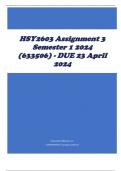 HSY2603 Assignment 3 Semester 1 2024 (633506) - DUE 23 April 2024