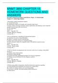 MNMT 3850 CHAPTER 15  HOMEWORK QUESTIONS AND  ANSWERS