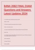 BANA 2082 FINAL EXAM Questions and Answers Latest Updates 2024