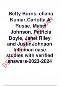 Betty Burns, chana  Kumar,Carlotta A.  Russe, Mabel Johnson, Patricia Doyle, Janet Riley  and JustinJohnson Inhuman case studies with verified answers-2023-2024