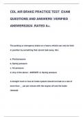 CDL AIR BRAKE PRACTICE TEST EXAM  QUESTIONS AND ANSWERS VERIFIED  ANSWERS2024 &period;RATED A&plus;&period;