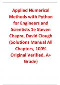 Solutions Manual for Applied Numerical Methods with Python for Engineers and Scientists 1st Edition By Steven Chapra, David Clough (All Chapters, 100% Original Verified, A+ Grade)