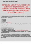 PHTLS PRE & POST TEST, ATLS EXAM COMPLETE 170 QUESTIONS AND CORRECT DETAILED ANSWERS