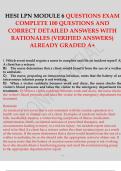 HESI LPN MODULE 6 QUESTIONS EXAM COMPLETE 100 QUESTIONS AND CORRECT DETAILED