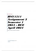 HSY1511 Assignment 3 Semester 1 2024 - DUE April 2024