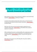 Firefighter 2 Exam Latest 2024 (100% Correctly Answered and Verified)