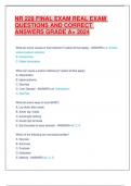 NR 228 FINAL EXAM REAL EXAM QUESTIONS AND CORRECT ANSWERS GRADE A+ 2024