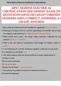 ABYC MARINE ELECTRICAL CERTIFICATION 2024 NEWEST EXAM 270 QUESTIONS WITH DETAILED ANSWERS 