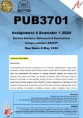 PUB3701 Assignment 4 (COMPLETE ANSWERS) Semester 1 2024 (643227)- DUE 2 May 2024