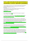 VITA 2024 ADVANCED TEST QUESTIONS & ANSWERS LATEST 2024&sol;2025 &lpar;GRADED&rpar;