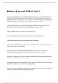 Business Law and Ethics Exam 1 Questions and Answers 2024 Latest Edition