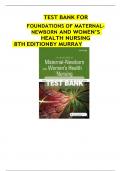 Test Bank For Foundations of Maternal-Newborn and Women's Health Nursing 7th Edition Murray Chapter 1-27 | Complete Guide 2023