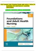 TEST BANK FOR FOUNDATIONS AND ADULT HEALTH NURSING 9TH EDITION BY COOPER(2023/2024)|CHAPTERS 1-41 COMPLETE||A+GRADED