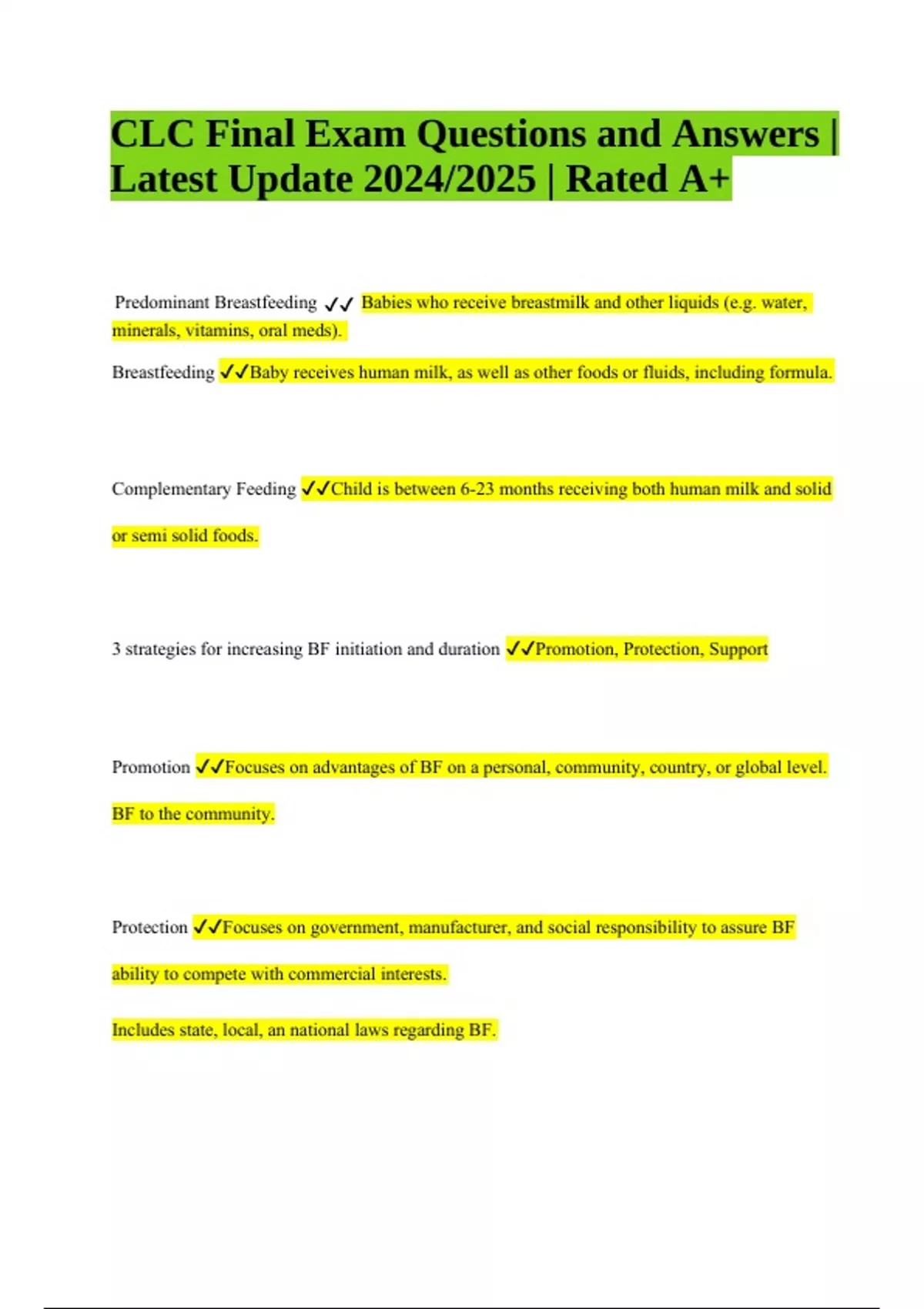 CLC Final Exam Questions and Answers Latest Update 2024 | CLC Practice ...