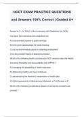 NCCT EXAM PRACTICE QUESTIONS and Answers 100% Correct | Graded A+