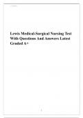 Lewis Medical-Surgical Nursing Test With Questions And Answers Latest Graded A+