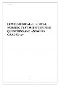 LEWIS MEDICAL-SURGICAL NURSING TEST WITH VERIFIED QUESTIONS AND ANSWERS GRADED A+