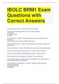 IBOLC BRM1 Exam Questions with Correct Answers