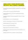 USMLE STEP 1 RAPID REVIEW EXAM 2024 WITH 100&percnt; CORRECT ANSWERS