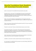 Security Foundations Exam Questions with Guaranteed Accurate Answers