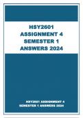HSY2601 ASSIGNMENT 4 SEMESTER 1 ANSWERS 2024