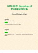Exam 1 - NUR2063 / NUR 2063 (Latest 2024 / 2025) : Essentials of Pathophysiology - Rasmussen