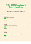 Final Exam Review - NUR2063 / NUR 2063 (Latest 2024 / 2025) : Essentials of Pathophysiology - Rasmussen