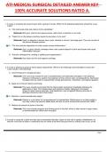 ATI MEDICAL SURGICAL DETAILED ANSWER KEY &lpar;180 Questions with Rationale&rpar;   100&percnt; ACCURATE SOLUTIONS RATED A