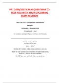 PAT 2006&sol;2007 EXAM QUESTIONS TO  HELP YOU WITH YOUR UPCOMING  EXAM REVISION