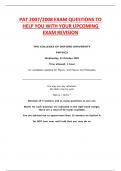 PAT 2007&sol;2008 EXAM QUESTIONS TO  HELP YOU WITH YOUR UPCOMING  EXAM REVISION