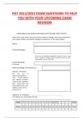 PAT 2011&sol;2012 EXAM QUESTIONS TO HELP  YOU WITH YOUR UPCOMING EXAM REVISION
