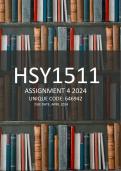 HSY1511 Assignment 4 Semester 1  2024