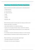 Pharmacy Technician Practice Questions