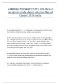 Christian Worldview CWV 101 Quiz 3 complete study ahead solution Grand Canyon University&period;