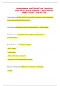 Jurisprudence and Ethics Exam Questions with 100&percnt; Correct Answers &vert; Latest Version 2024 &vert; Verified &vert; Ace the Test