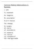 Common Medical Abbreviations in Nursing