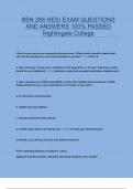 BSN 266 HESI EXAM QUESTIONS AND ANSWERS 100% PASSED Nightingale College