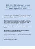 BSN 266 HESI V2 already passed exam questions and answers new update Nightingale College.