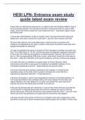HESI LPN- Entrance exam study  guide latest exam review