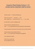 Superior Real Estate School 1-10 review terms important staff to know