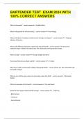 BARTENDER TEST  EXAM 2024 WITH 100&percnt; CORRECT ANSWERS