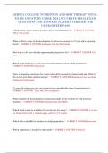 JERSEY COLLEGE NUTRIITION AND DIET THERAPY FINAL EXAM AND STUDY GUIDE 2024 &vert; ACCURATE FINAL EXAM QUESTIONS AND ANSWERS &vert; EXPERT VERIFIED FOR GUARANTEED PASS