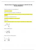 Biochem Exam 2 Questions and Answers (100 OUT OF 100)
