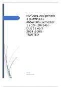 HSY2601 Assignment 3 (COMPLETE ANSWERS) Semester 1 2024 (207246) - DUE 15 April 2024 ;100% TRUSTED workings, explanations and solutions.