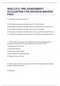 WGU C213. PRE-ASSESSMENT: ACCOUNTING FOR DECISION MAKERS PVAC 2024/2025