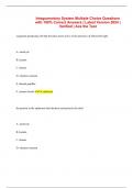 Integumentary System Multiple Choice Questions with 100% Correct Answers | Latest Version 2024 | Verified | Ace the Test