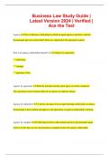 Business Law Study Guide | Latest Version 2024 | Verified | Ace the Test