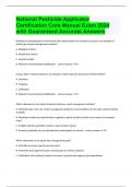National Pesticide Applicator Certification Core Manual Exam 2024 with Guaranteed Accurate Answers