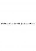 EFDA Exam Review 2024/2025 Questions and Answers.